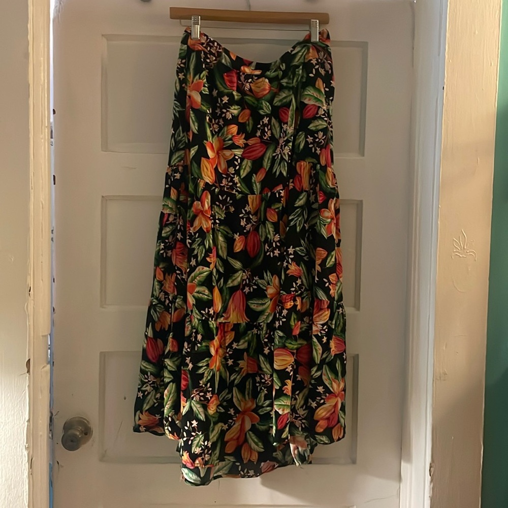 Floral Black Skirt